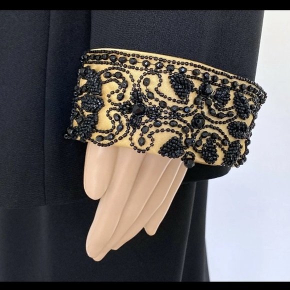 ALBERT NIPON Elegant Beaded Evening Wear 2 PC Suit Black Gold Size 10P - Picture 6 of 14